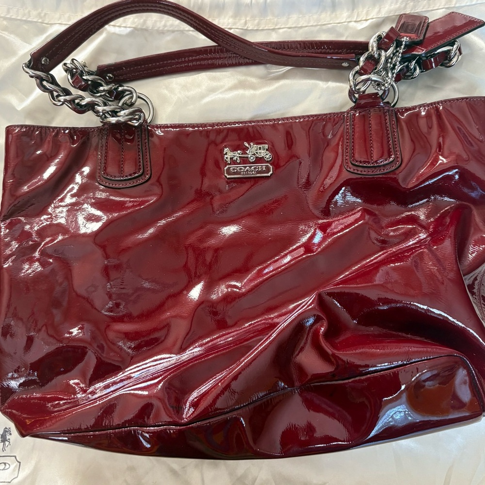 Coach Chelsea 18770 Dark Red Patent Leather Bag